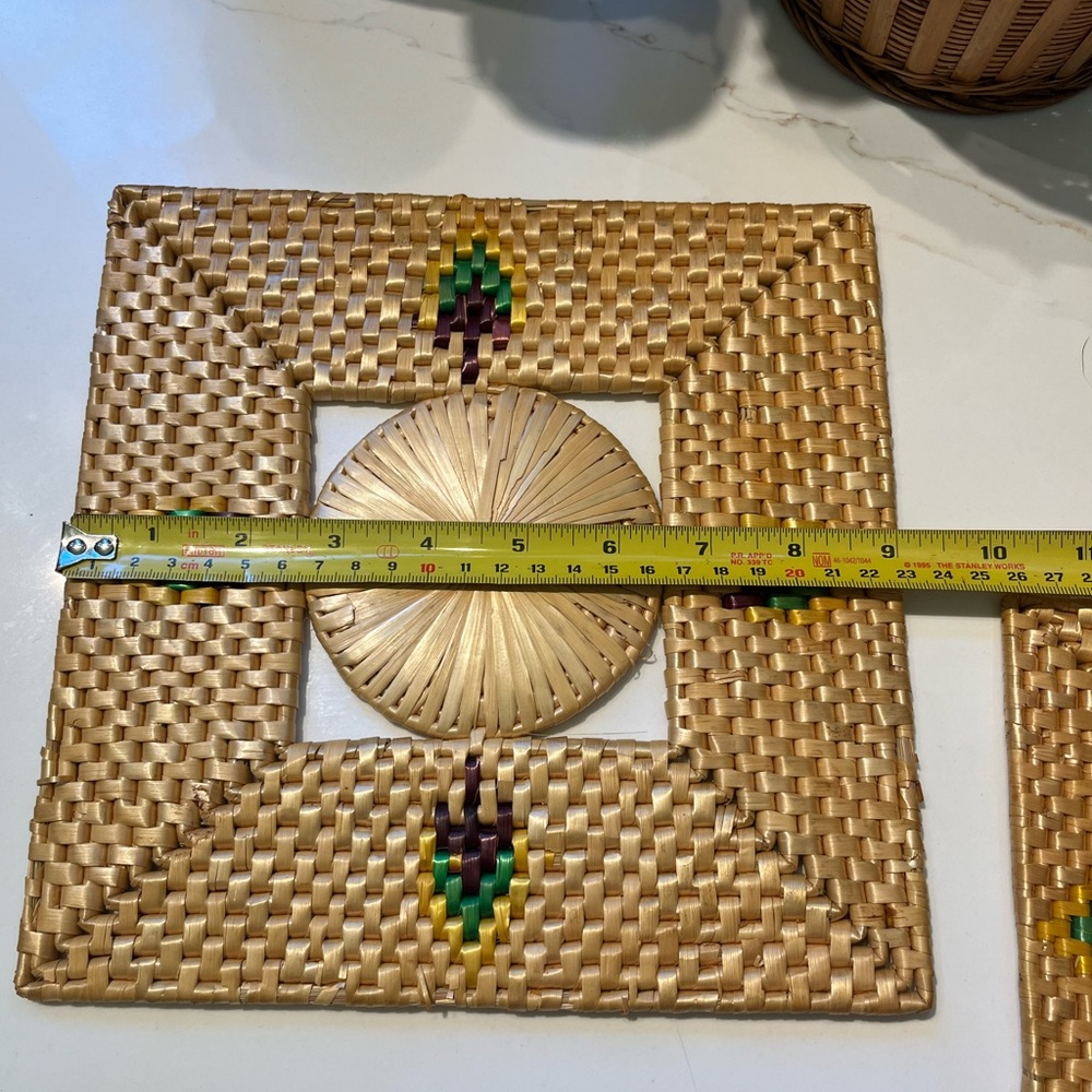 Set/2 Vintage woven trivets - Picture 6 of 7